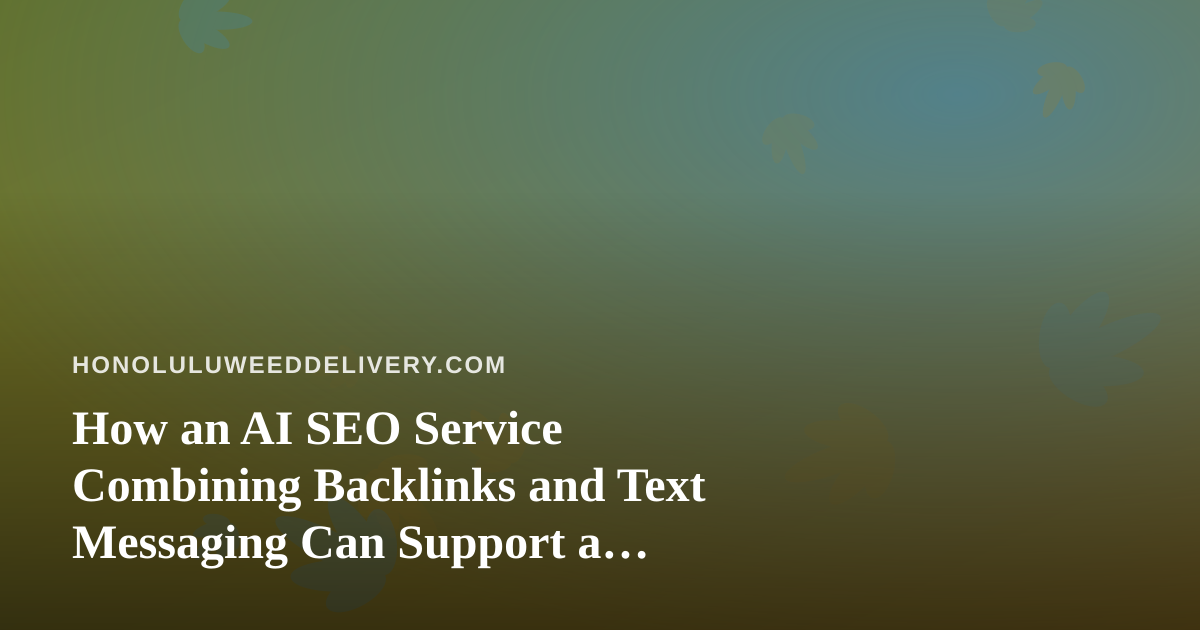 How an AI SEO Service Combining Backlinks and Text Messaging Can Support a Honolulu Cannabis Delivery Brand
